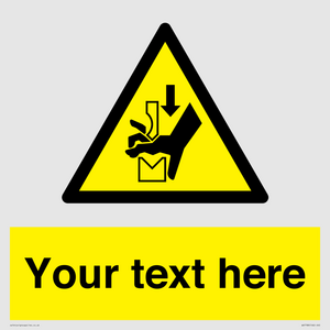 Custom warning hand crushing between press brake tool